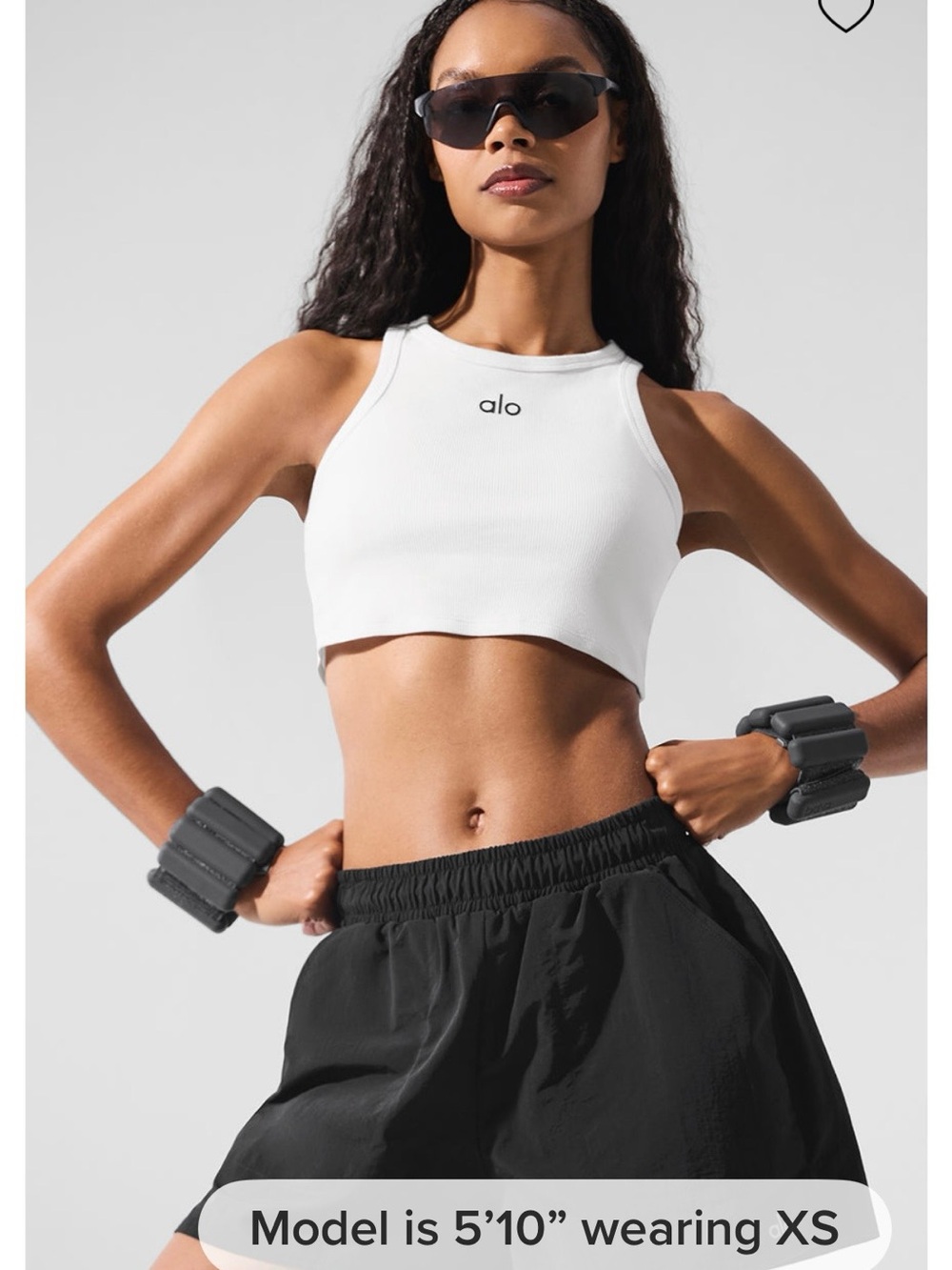 ALO Yoga White Ribbed Cropped Tank - Picture 2 of 5